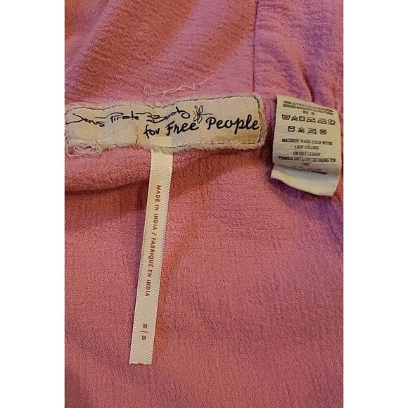 Jens Pirate Booty For Free People Pink Tie Back Puff Sleeve Crop Top See Descrip - Picture 5 of 10
